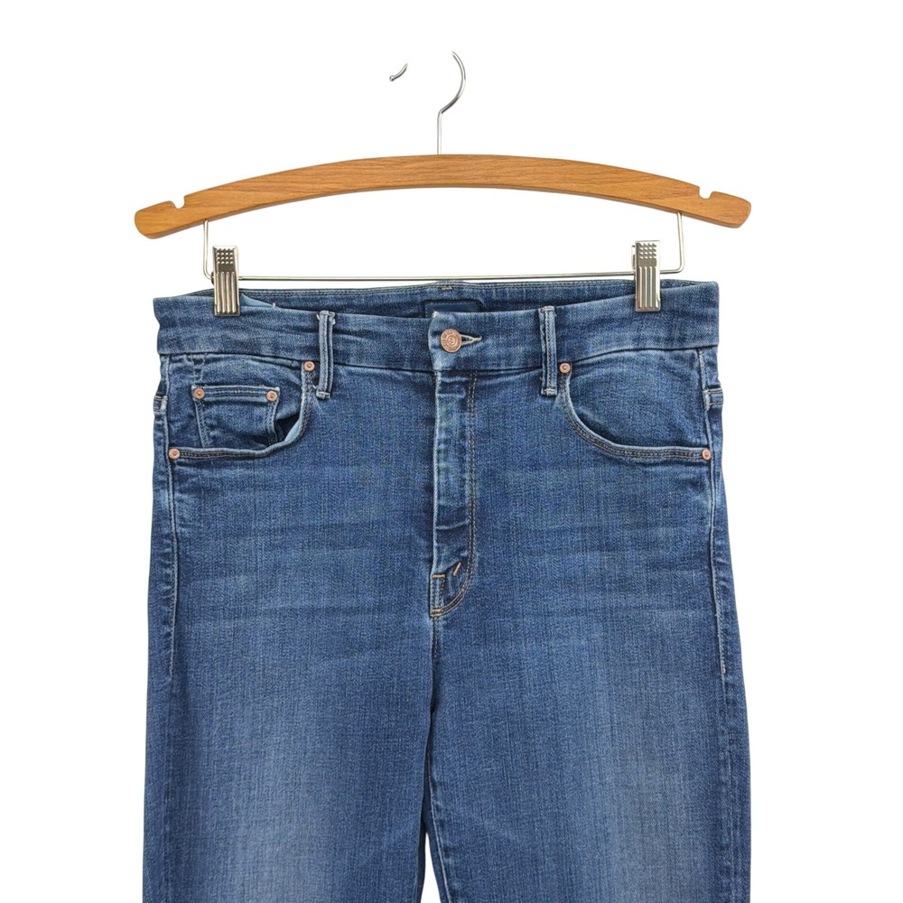 Mother High Waisted Looker Crop Skinny Jeans Pardon My French Blue Size 29 - Picture 7 of 15